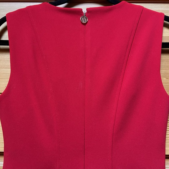 Valentines Day Tommy Hilfiger Womens Red Sleeveless Fit Flare Dress Size 2 Work - Picture 5 of 7